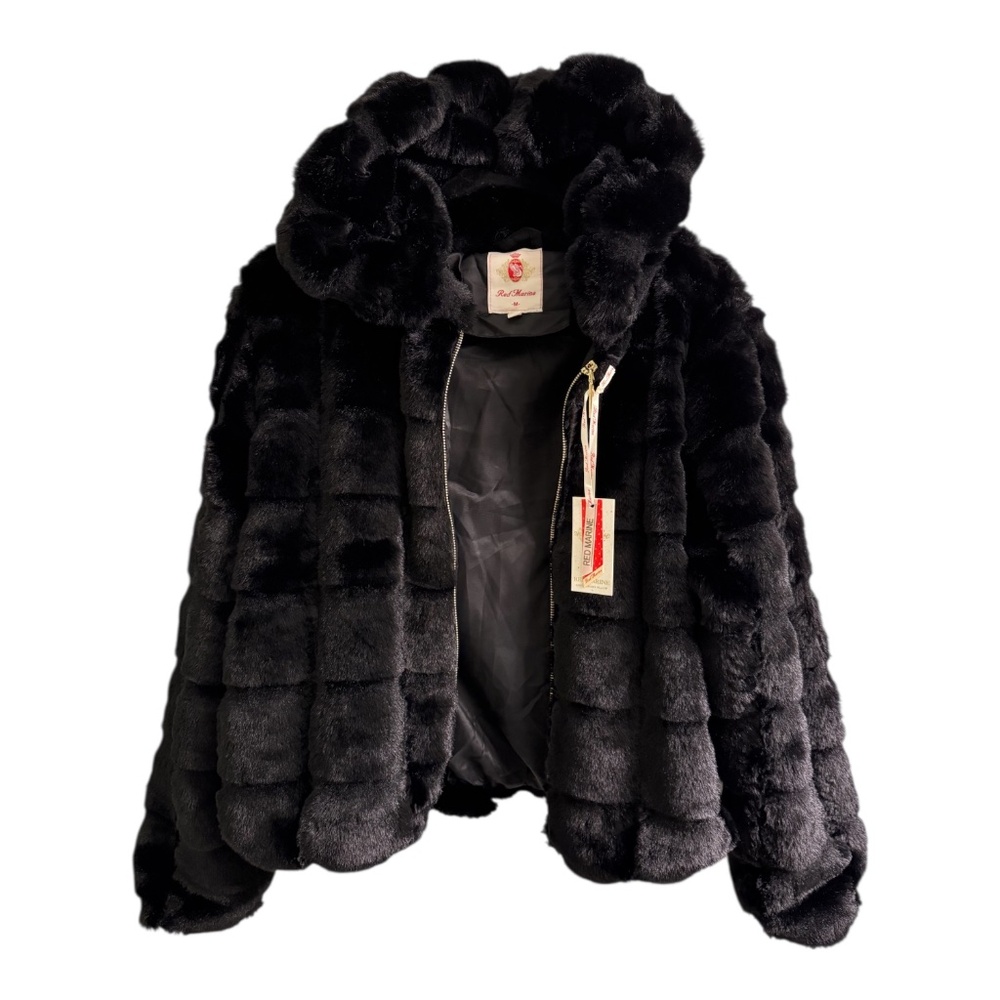 Women’s Faux Fur Hooded Jacket size M. NWT - Picture 7 of 13